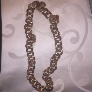 Women’s long chain necklace gold and brown mixed